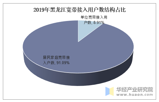 2019年黑龙江宽带接入用户数结构占比