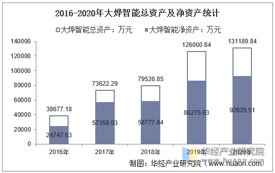 2016-2020年大烨智能总资产及净资产统计