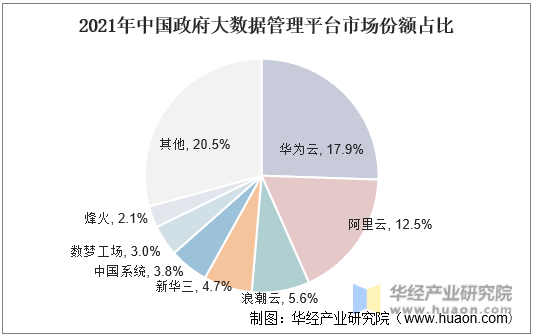 2021年中国政府大数据管理平台市场份额占比