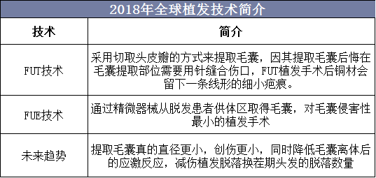 2018年全球植发技术简介