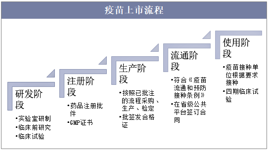 疫苗上市流程疫苗从研发到上市大致分为研发