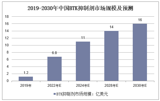 2019-2030年中国BTK抑制剂市场规模及预测
