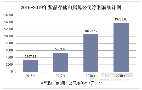 2016-2019年紫晶存储归属母公司净利润统计图