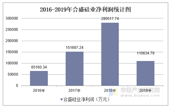 2016-2019年合盛硅业净利润统计图