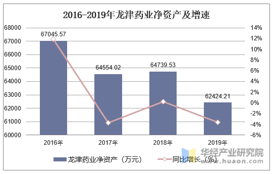 2016-2019年龙津药业净资产及增速