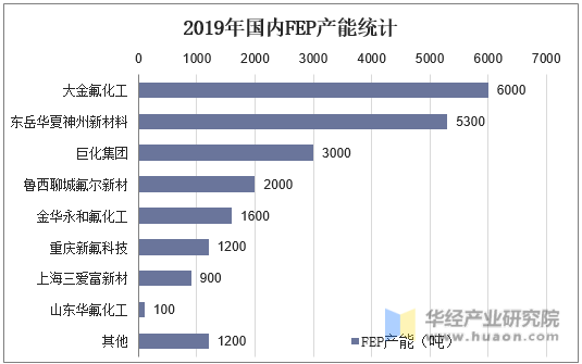 2019年国内FEP产能统计