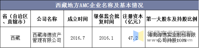 西藏地方AMC企业名称及基本情况