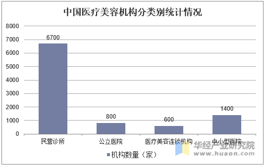 中国医疗美容机构分类别统计情况