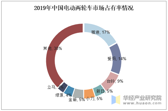 2019年中国电动两轮车市场占有率情况