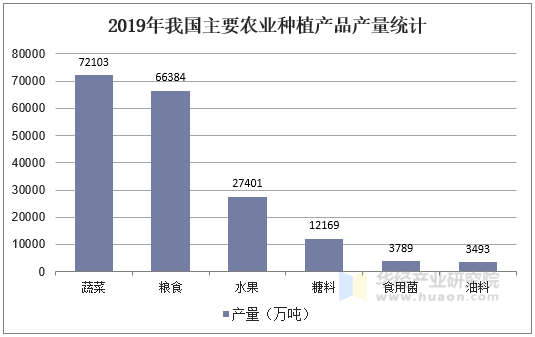 2019年我国主要农业种植产品产量统计