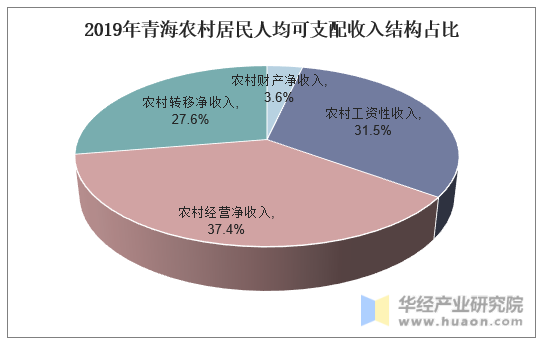 2019年青海农村居民人均可支配收入结构占比