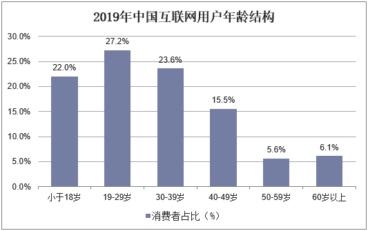 2019年中国互联网用户年龄结构