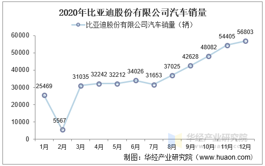 2020年比亚迪股份有限公司汽车销量