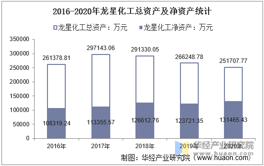2016-2020年龙星化工总资产及净资产统计