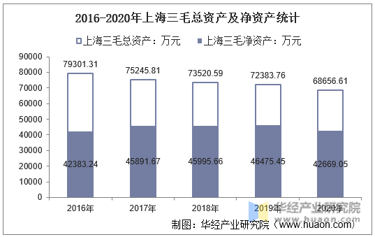 2016-2020年上海三毛总资产及净资产统计