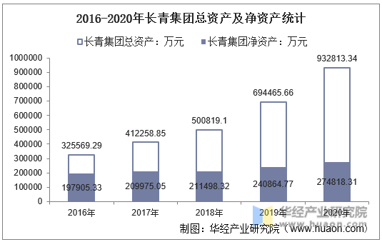2016-2020年长青集团总资产及净资产统计