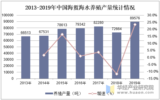 2013-2019年中国海蜇海水养殖产量统计情况