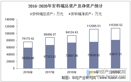 2016-2020年安科瑞总资产及净资产统计