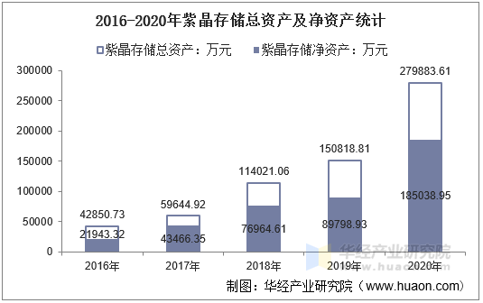 2016-2020年紫晶存储总资产及净资产统计