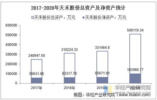 2017-2020年天禾股份总资产及净资产统计