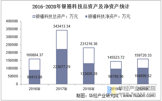 2016-2020年银禧科技总资产及净资产统计