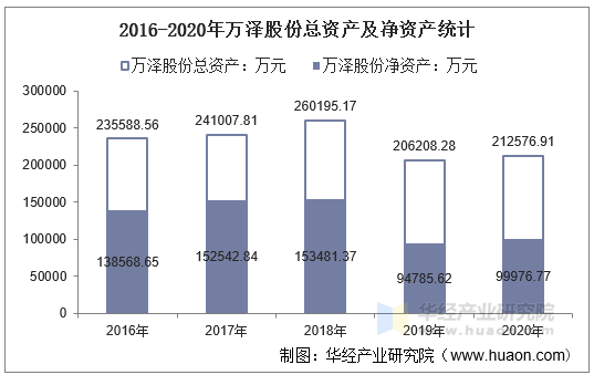 2016-2020年万泽股份总资产及净资产统计