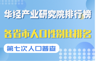 第七次全国人口普查我国各省市男女人口数量及性别比排名