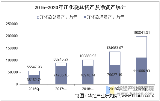 2016-2020年江化微总资产及净资产统计