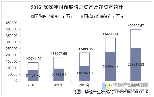 2016-2020年国茂股份总资产及净资产统计