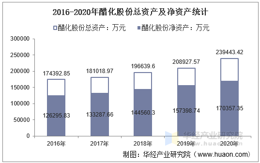 2016-2020年醋化股份总资产及净资产统计