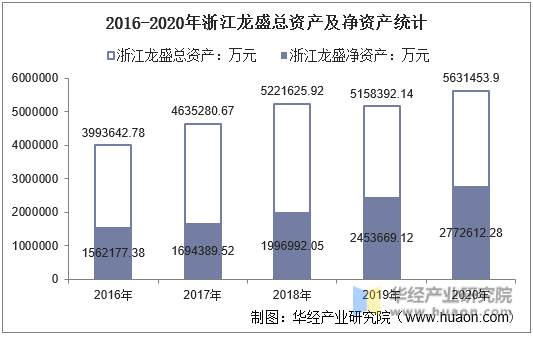 2016-2020年浙江龙盛总资产及净资产统计