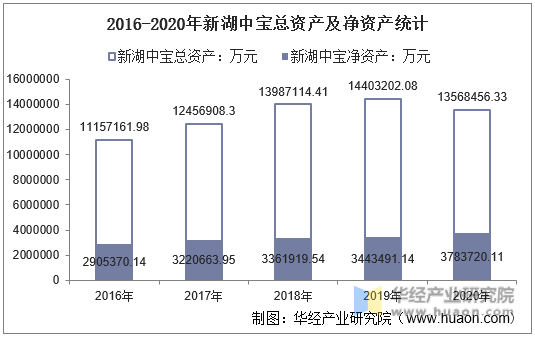 2016-2020年新湖中宝总资产及净资产统计