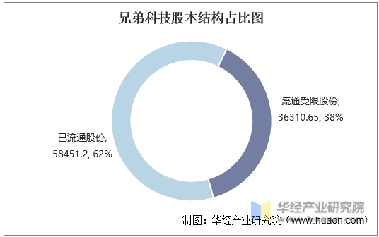 兄弟科技股本结构占比图