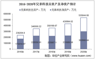 2016-2020年兄弟科技(002562)总资产、营业收入、营业成本、净利润及股本结构统计