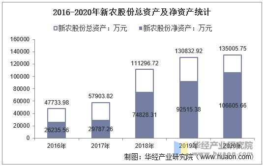 2016-2020年新农股份总资产及净资产统计