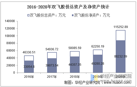 2016-2020年双飞股份总资产及净资产统计