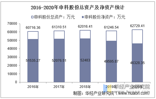 2016-2020年申科股份总资产及净资产统计
