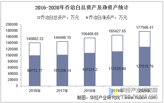 2016-2020年乔治白总资产及净资产统计