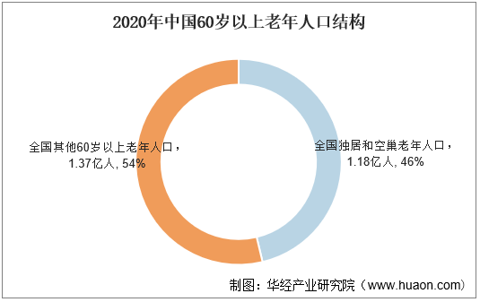 2020年中国60岁以上老年人口结构