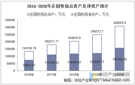 2016-2020年庄园牧场总资产及净资产统计