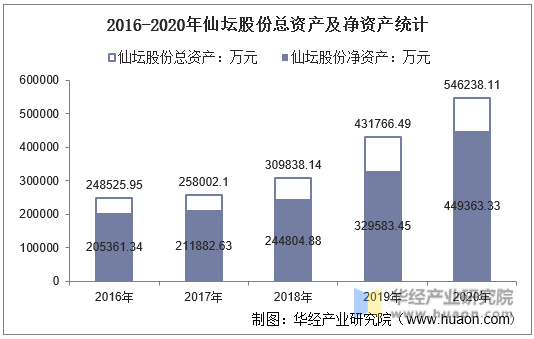 2016-2020年仙坛股份总资产及净资产统计