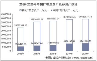 2016-2020年中国广核（003816）总资产、总负债、营业收入、营业成本及净利润统计