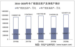 2016-2020年中广核技(000881)总资产、总负债、营业收入、营业成本及净利润统计