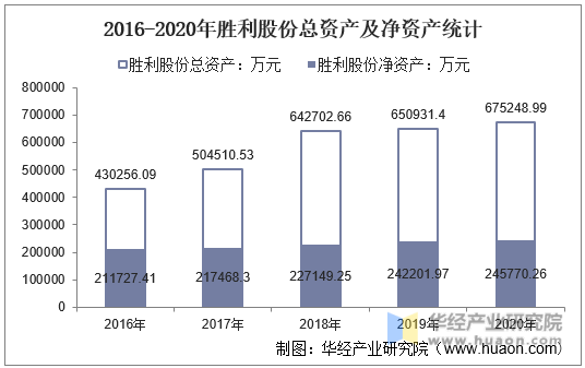 2016-2020年胜利股份总资产及净资产统计
