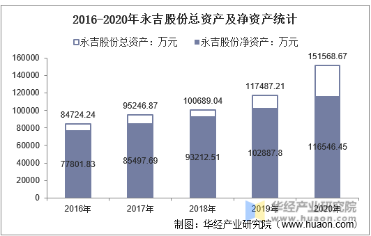 2016-2020年永吉股份总资产及净资产统计