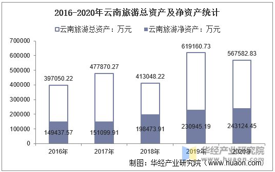 2016-2020年云南旅游总资产及净资产统计