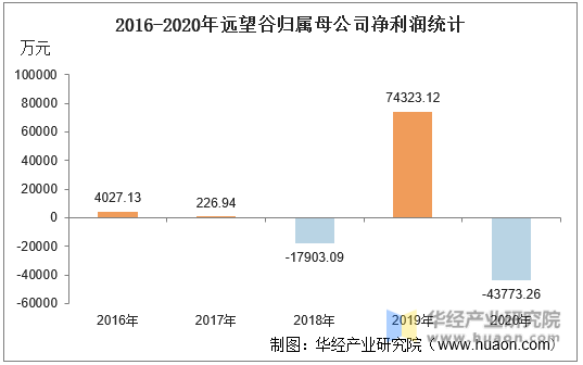 2016-2020年远望谷归属母公司净利润统计
