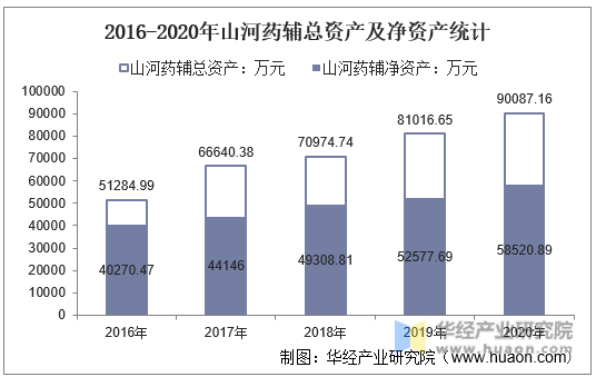 2016-2020年山河药辅总资产及净资产统计