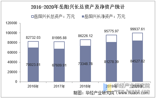 2016-2020年岳阳兴长总资产及净资产统计