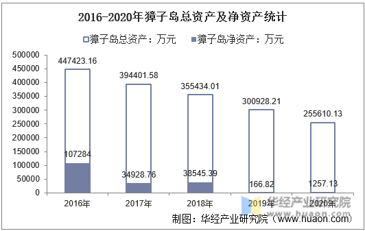 2016-2020年獐子岛总资产及净资产统计
